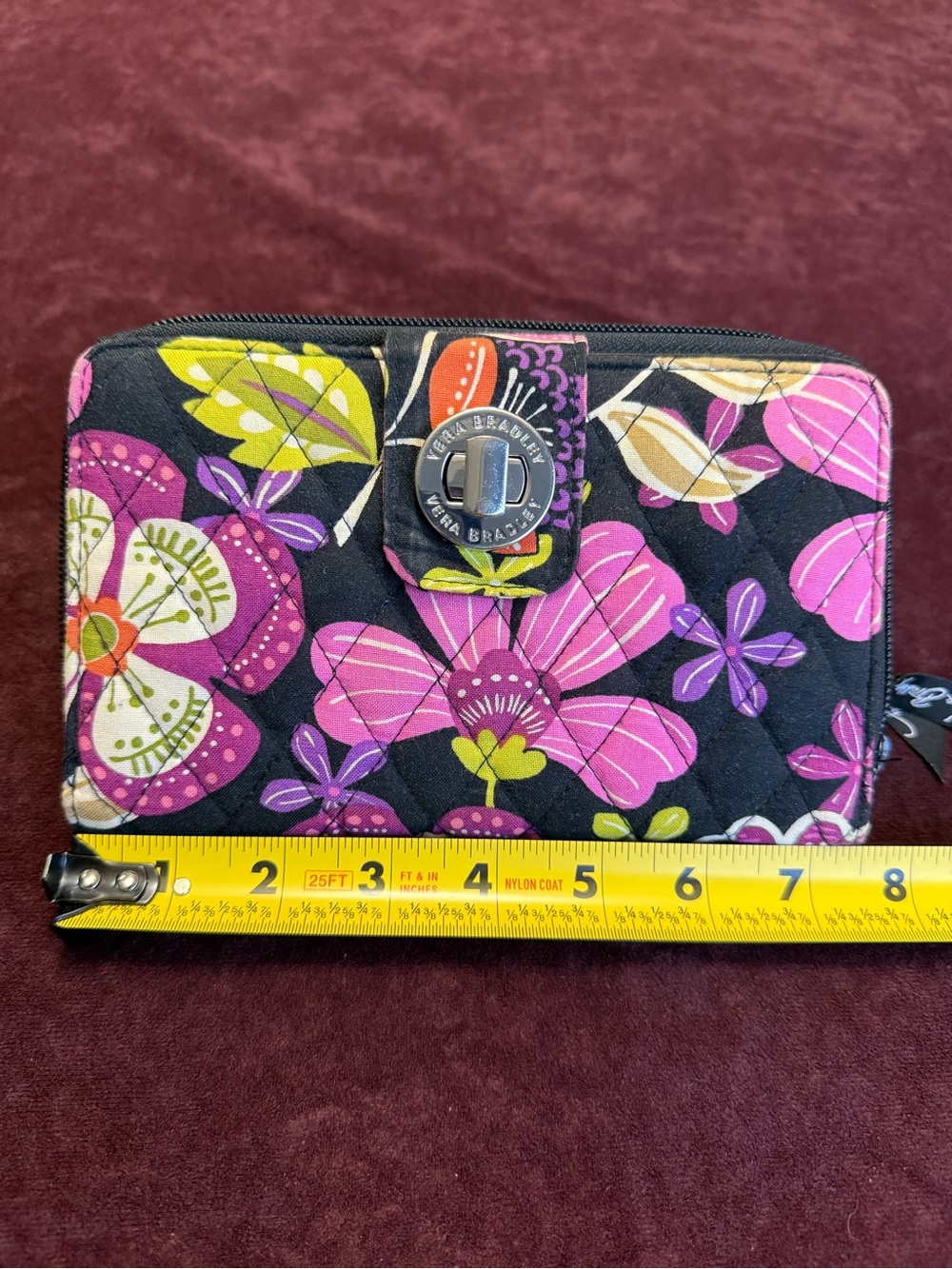 EUC Vera Bradley Turn Lock Wallet in Pirouette Pink - Picture 6 of 10